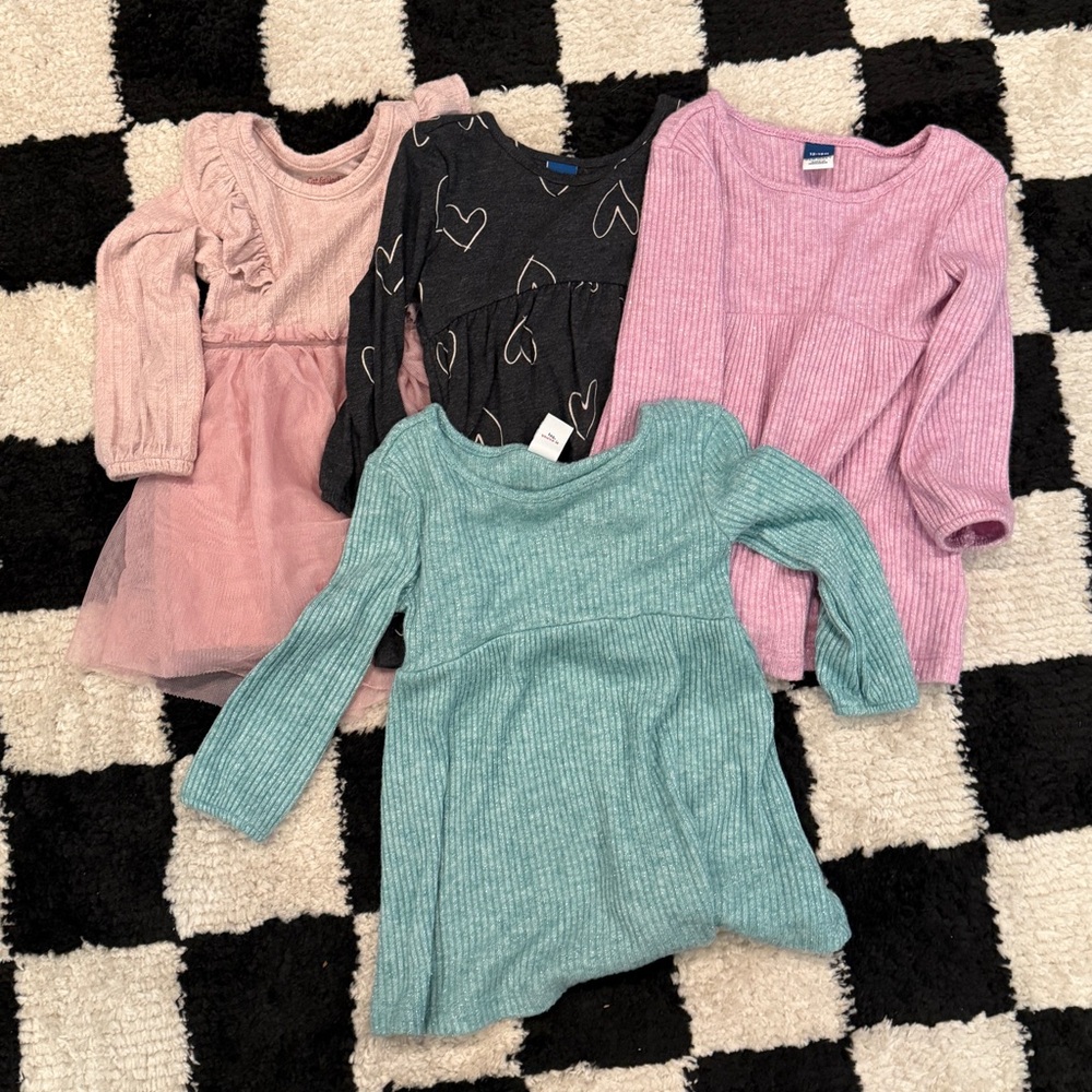Girls' Assorted Long Sleeve Tops - Pink, Black, Green
